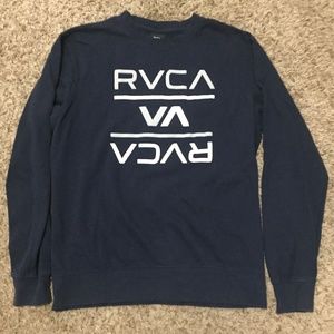 RVCA Logo Navy Crewneck Sweater Medium